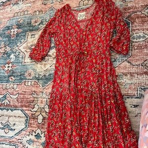 Red Floral Maxi Dress